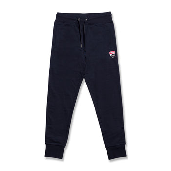 Pantaloni joggers blu navy da uomo con badge Ducati Corse, Abbigliamento Sport, SKU a723000073, Immagine 0